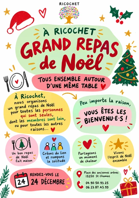 Affiche du grand repas de Noël Ricochet